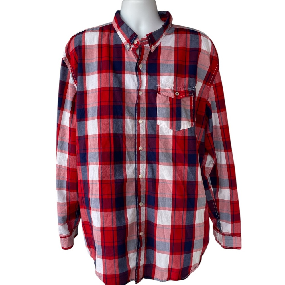 3X men’s plaid button down cotton shirt Old navy casual big men’s shirt